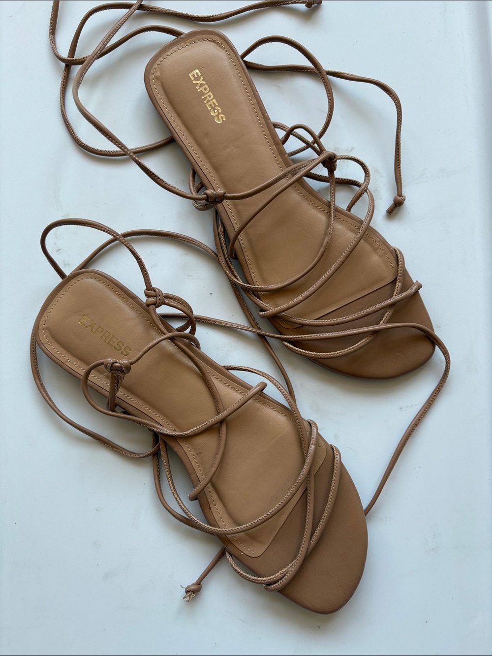 Express Tan Lace-Up Strappy Gladiator Sandals Size 9